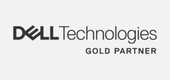 Trustack MSP Cyber Security, IT Services, IT Support. Logo of Dell Technologies with the text "Gold Partner" below. The logo features the Dell name in bold letters followed by "Technologies" in a regular font. The words "Gold Partner" are in capital letters beneath the main logo. The background is white, perfect for an Elementor footer element.
