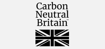 Trustack MSP Cyber Security, IT Services, IT Support. A logo featuring the text "Carbon Neutral Britain" above a stylized black and white Union Jack flag. The text is centered and displayed in a serif font, with the Union Jack flag below it.