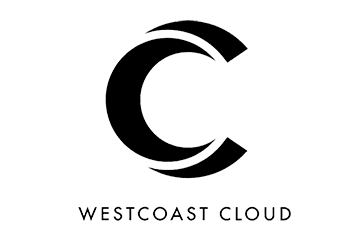 Trustack MSP Cyber Security, IT Services, IT Support. Logo of westcoast cloud, featuring a stylized letter 'c' in grey on a dark green background with the company name written below in grey, reflecting an interior design theme.