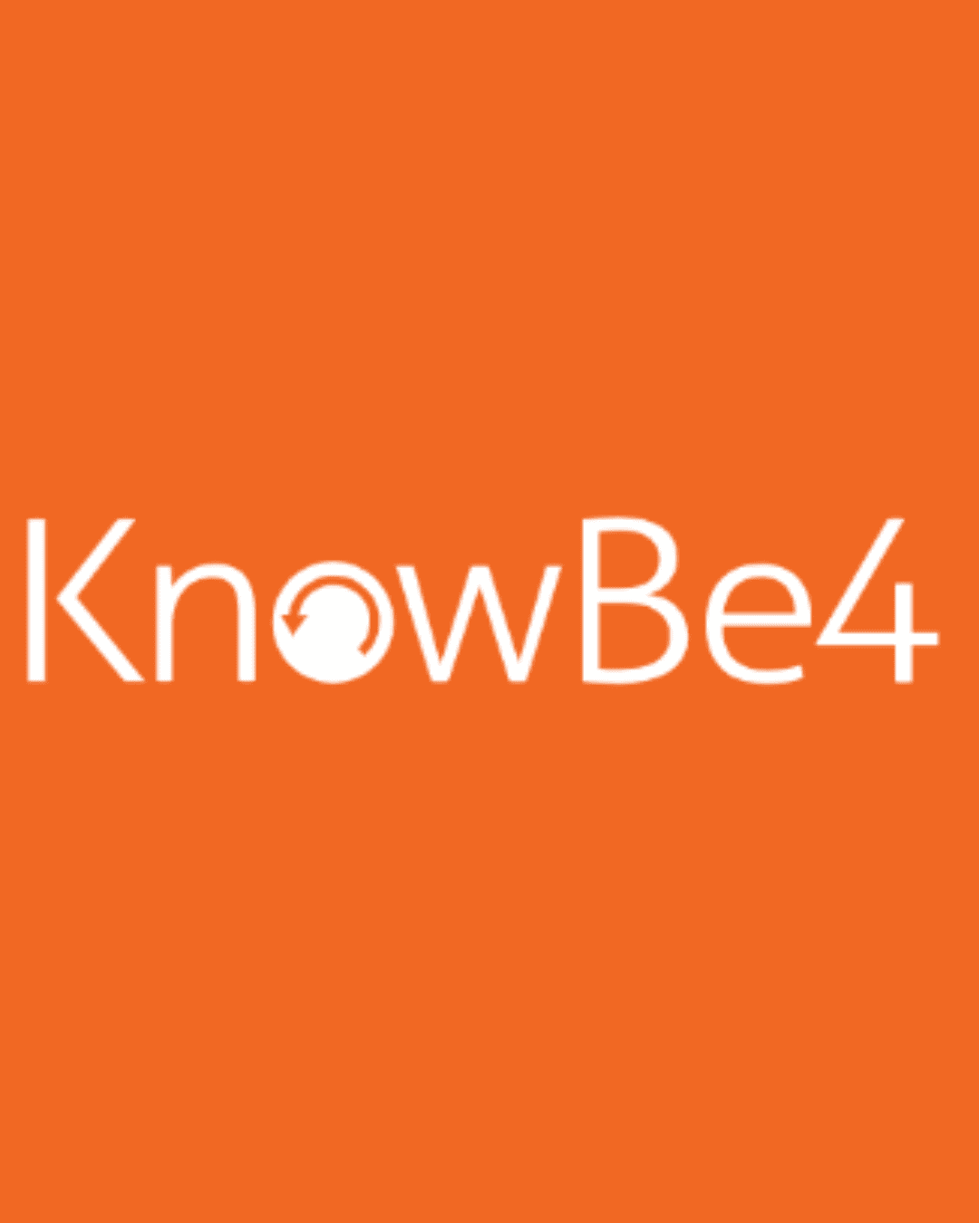 Trustack MSP Cyber Security, IT Services, IT Support. The KnowBe4 logo displays the company name in white text on an orange background, with the letter “o” stylized as a circular arrow—reflecting innovation seen in solutions like the Copilot Readiness Assessment.