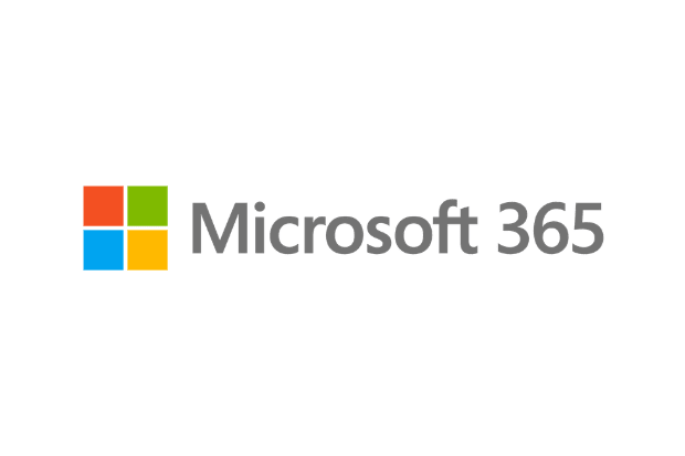 Trustack MSP Cyber Security, IT Services, IT Support. Microsoft 365 logo featuring a four-coloured square icon on the left and the grey text "Microsoft 365" on the right, displayed on a white background.