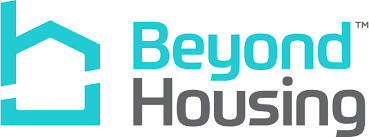 Trustack MSP Cyber Security, IT Services, IT Support. Teal outline of a house next to the words "Beyond Housing," with "Beyond" in teal and "Housing" in grey, on a white background—perfect for businesses seeking IT Solutions or Managed IT Services.