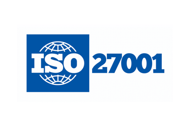 Trustack MSP Cyber Security, IT Services, IT Support. ISO 27001 certification logo featuring a blue globe and the text "ISO" in white inside a blue square, followed by "27001" in blue on a white background, representing global standards for information security.