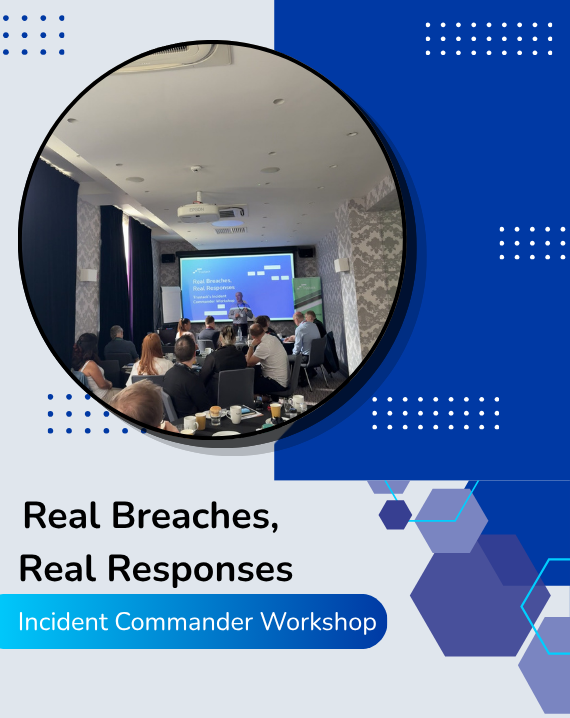 Trustack MSP Cyber Security, IT Services, IT Support. A group of people attending a Trustack “Incident Commander Workshop” titled “Real Breaches, Real Responses” in a carbon neutral conference room.